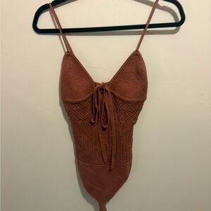 Abercrombie & Fitch Brown Rust Knit Bodysuit